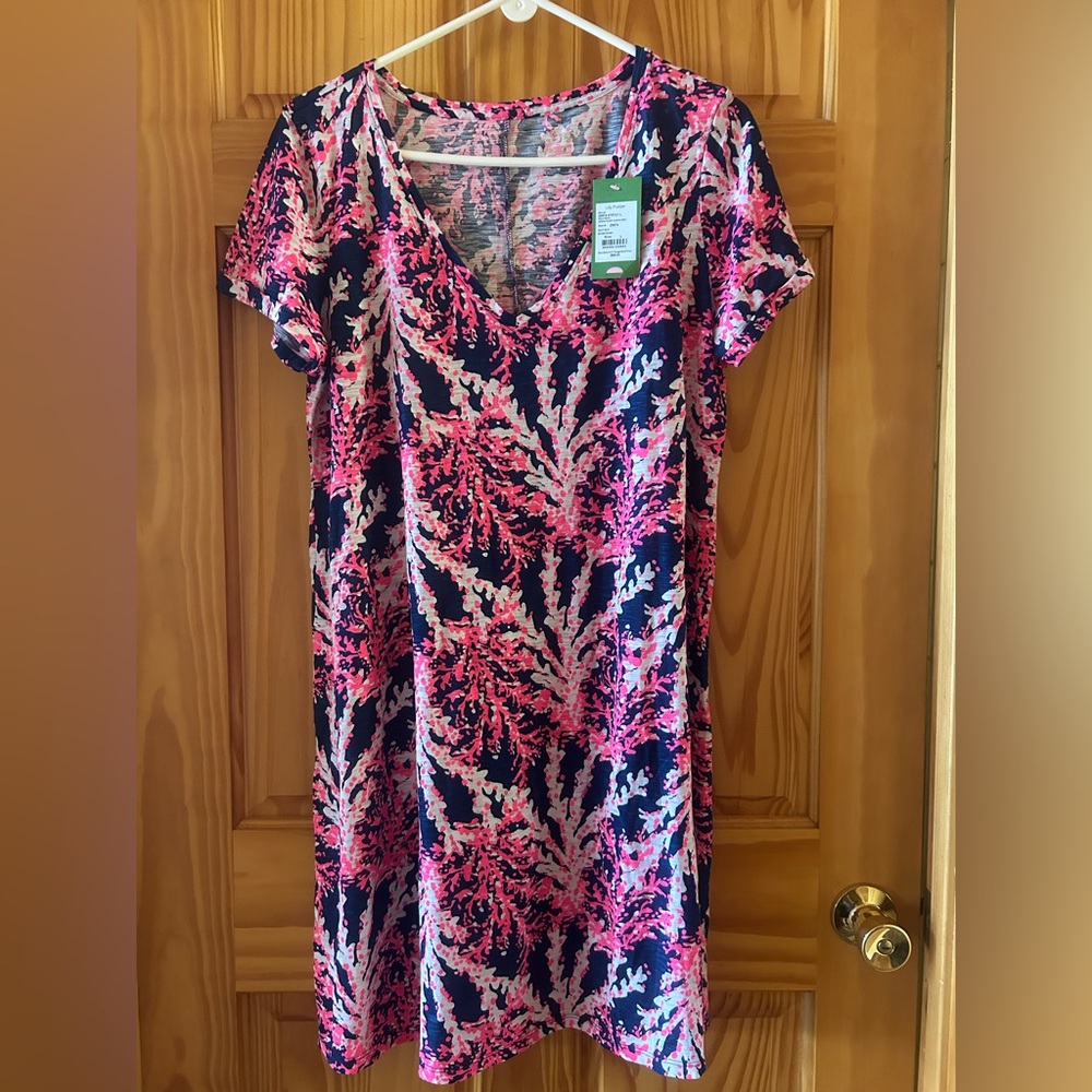 Lilly Pulitzer Vibrant Pink and Navy  Dress